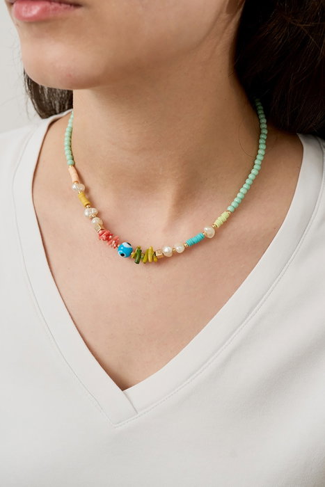 Heliophilia Silver Collar de Metal Multicolor con Acabado Lacado Heliophilia Silver Collar de Metal Multicolor con Acabado Lacado